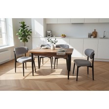 Efe Mobilya T-6003 Kemençe Mdf 70X120 Polo Sandalye Açık Gri 4 Kişilk Mutfak Masası  Takımı