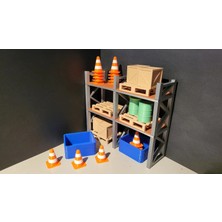Print Zone 10 Adet Mini Trafik Konisi - Diecast Araç ve Diorama Dekorasyon Figürü (3 Cm)