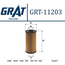 Yağ Filtresi Grat 11203 Vito W447 2014+ OM622 Oem 6221800000