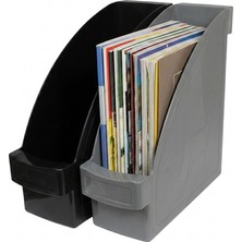 Ark Plastik Magazinlik ve Evrak Düzenleyici 2 Adet Siyah ve Gri