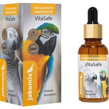 Jakomix Vitasafe Tüy Kalitesi ve Enerji Desteği Papağan ve Kafes Kuşları için 30ML