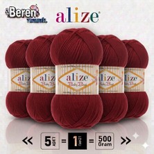 Alize  Baby Best - 390 Frenk Üzümü - 5'li Paket - 100GR/240M - Bebek Ipi - Anti Pilling Tüylenmez Ip