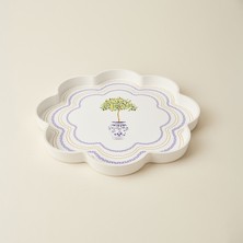 Evidea Kitchen Flower Tepsi - Beyaz - 36 cm