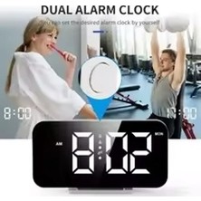 Armasse 12H/24H Dijital LED Saat, Üç Ses Seviyesi, Çift Alarm, Rgb 10 Gece Lambası, 5 Parlaklık Seviyesi