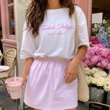 Fandr Studio Beyaz %100 Pamuk Oversize Fit Turkish Delight T-Shirt