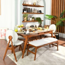 Vow Chair Touch Iskandinav Mutfak Masa Takımı 4 Sandalye 1 Bench 1 Masa
