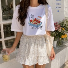 Fandr Studio Beyaz %100 Pamuk Oversize Fit All I'm All T-Shirt