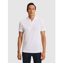 Cacharel Erkek Beyaz Slim Fit Saf Pamuk Apaş Yaka T-Shirt 50328349-VR013