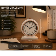 Armasse Retro Tasarım Sessiz Mekanizmalı Masa Saati – Dekoratif ve Şık Görünüm