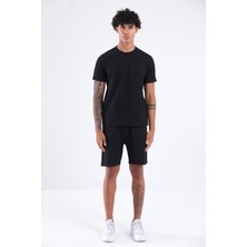 Rowinger Waffle Dokulu Nakış Logo Detaylı Oversize Erkek T-Shirt
