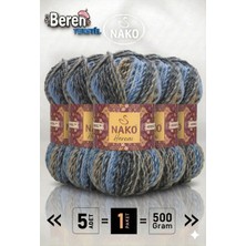 Nako Hercai 7247 - 5'li Paket - 100GR/156M - Hırka, Kazak, Atkı, Bere, Patik Ipi