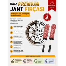 Bgea 2'li Premium Yumuşak Uçlu Jant ve Detay Temizlik Fırçası 1. Kalite Mikrofiber