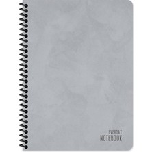 Keskin Color Keskin 16,5 x 22,5 Çizgili Karton Kapak Spiralli Alfa Defter - Gri