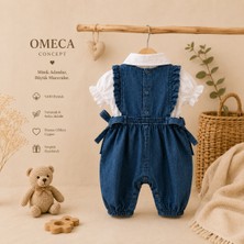 Omeca Concept Kız Bebek Denim Tulum ve Gömlek Takımı
