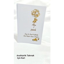 Kişiye Özel Anahtarlık Kartı Balon Tutan Ayıcık Temalı 9X15 cm 10 Adet