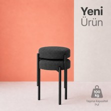Edmonda Ev Aksesuar Cemre 2li Puf Tabure Bench Makyaj Sandalyesi Siyah Ayak