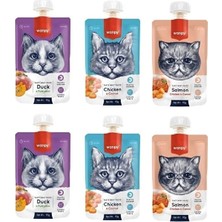 Wanpy 3\'lü Karma Ezme Kedi Ödül Maması 6 x 90 gr