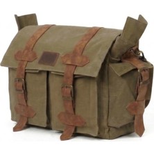 Old Cotton Cargo 7156 Salaş Suya Dayanıklı Omuz Okul Laptop Seyahat Çantası Mumlu Pamuk Kanvas Kumaş