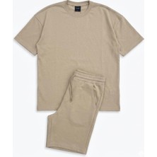 Siyah Oversize Fit Basic Erkek Şort Takım