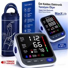 Maxx Life Üst Koldan Dijital Tansiyon Aleti Türkçe Konuşan Büyük Ekran Hafızalı FC-BP113K