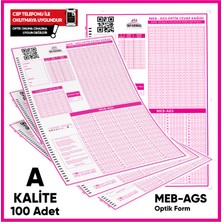 Karakutu Yayınları Meb-Ags Deneme Sınavları Için 100 Adet Optik Form