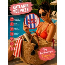 Up Atelier Plaj Modası Katlanabilir Oval Yelpaze Ciao Ciao Model 20cm Çapında