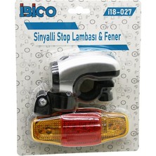 2in1 Bisiklet 5 LED Fener - Sinyalli Stop Lamba Pilli