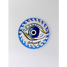Mundy Gölyazı Temalı Polyester Kabartmalı Nazar Magnet  Çap: 7 cm – Dekoratif Hediyelik Buzdolabı Süsü  (KOD:1265)