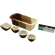 13PCS Silikon Muffin - Baton Kek Kalıp Set BATON=11.5X25CM 3er Rüzgar Gülü - Yuvarlak - Yıldız