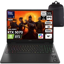 Hp Omen Slim 16-AN0017NT Ultra 9-285H 40-Gbddr5 4 Tbssd RTX5070 (8gb-Gddr7) 16" 2k 144Hz Windows 10 Home + Qb Sırt Çantası CD7K1EAQB60