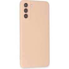 Samsung Galaxy S21 Plus Kılıf Nano Içi Kadife Silikon - Pudra