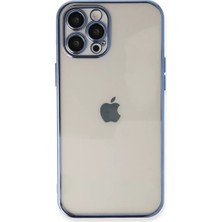 Apple iPhone 12 Pro Max Kılıf Razer Lensli Silikon - Açık Mavi