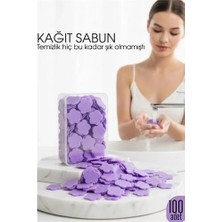 Parfümlü Elde Eriyen Kağıt Sabun - 100 Lü Paket Sihirli Sabun – Hijyenik Seyahat Kutusu 72244
