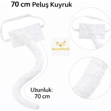 Beyaz Peluş Kuyruk Şekil Verilebilir 70 cm