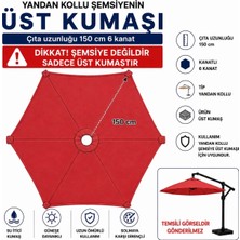 Şemsiyecim Yandan Kollu Şemsiye Üst Kumaşı 150 cm 6 Kanat Su Itici