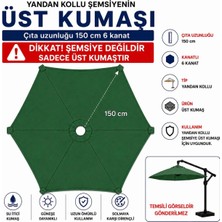 Şemsiyecim Yandan Kollu Şemsiye Üst Kumaşı 150 cm 6 Kanat Su Itici