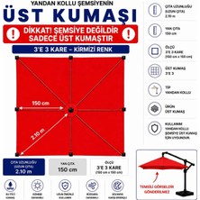 Şemsiyecim 3x3 Kare Yandan Kollu Şemsiye Üst Kumaşı Su Itici