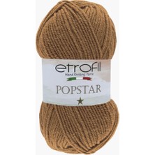 Etrofil PopStar Örgü İpi Karamel Kahve %25 Organik Yün %75 Akrilik 100g 280m (77179)