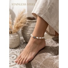 Stainless Steel Deniz Kabuğu Model Yıldız Nazarlı Halhal