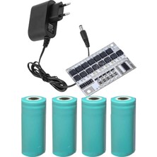 Osman CANDAN 4 Adet Micron 6000 Mah. Lifepo4 Pil ve 4s 80 Amper Bms. ve 15V 1A Adaptör