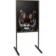 OfisDS B1 70X100 cm Bronz Yüksek Alüminyum Çift Iki Taraflı Mobil Kaldırım Reklam Poster Pano