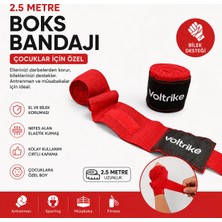 Voltrike Çocuk Boks-Kickbox-Muay Thai-Sanda El Bandajı  Kırmızı  2.5 Metre