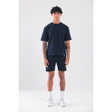 Rowinger Waffle Dokulu Oversize T-Shirt ve Şort Erkek Takım
