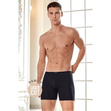 Berrak 3 Adet 4435 Erkek Lazer Kesim Siyah Kıyafet Altında Belli Olmaz Boxer Abani Classic