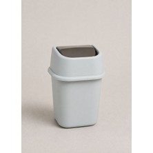 Jet's Home Gri Sallanır Kapaklı Çöp Kovası 6 L - Çalışma Masası Kenarı ve Banyo Için Pratik Atık Kutusu