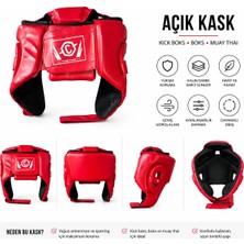 Voltrike Boks-Kick Boks-Muay Thai  Kırmızı Açık Kask