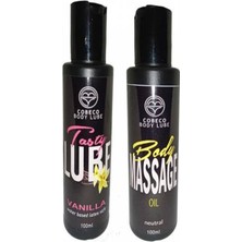Guzzy Cobeco Vanilla Tasty Lube & Body Massage Oil Vanilya Aromalı  100ML ve Vücut Masaj Yağı 100ML Set