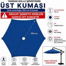 Şemsiyecim Yandan Kollu Şemsiye Üst Kumaşı 150 cm 6 Kanat Su Itici