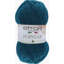 Etrofil PopStar Örgü İpi Gri Mavi %25 Organik Yün %75 Akrilik 100g 280m (74311)