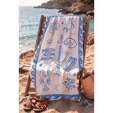 Tuğba Kuğu %100 Pamuklu 4 Kat Müslin Plaj Havlusu - Mediterranean Escape
